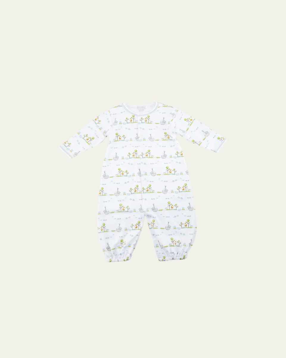 Noah's Ark Printed Convertible Sleep Gown, Size Newborn-Small